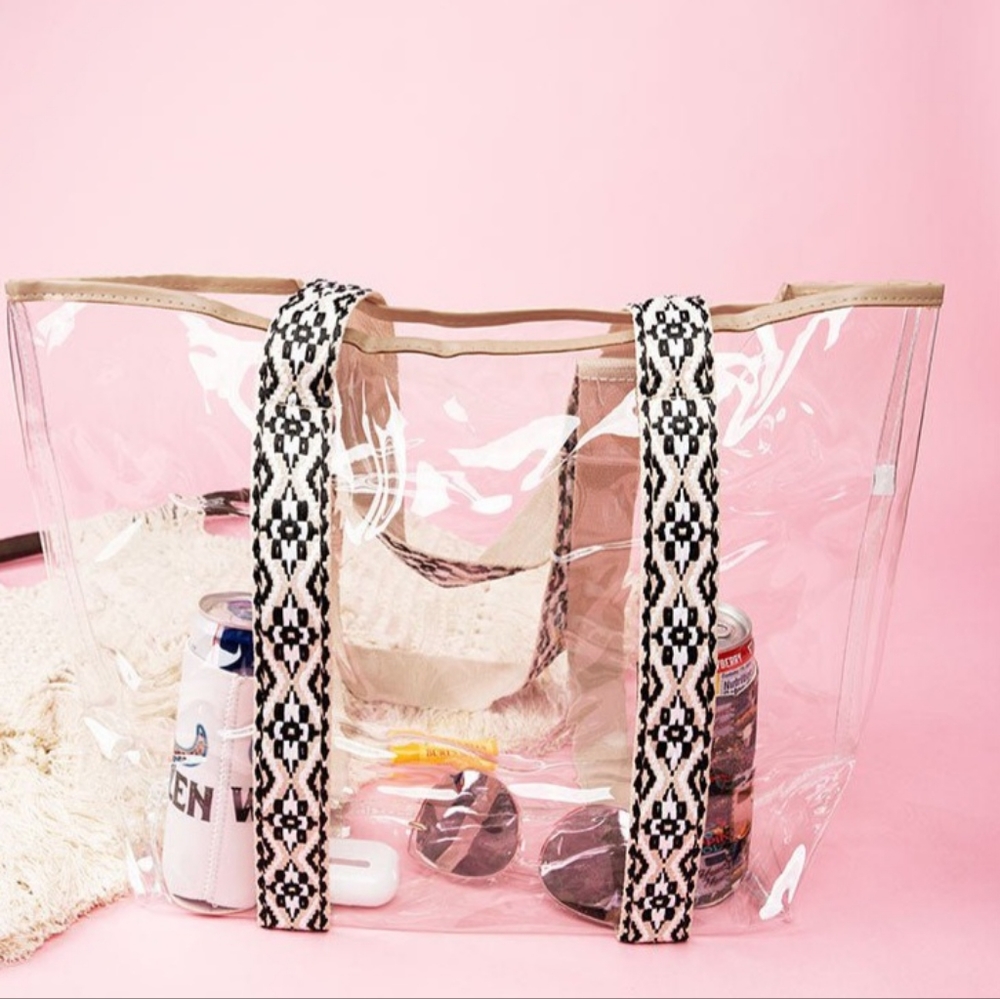 Beige Catalina Clear Carying Tote